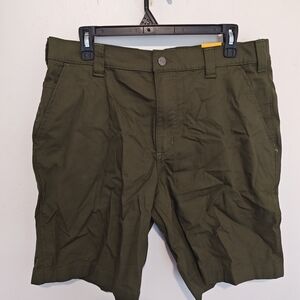 Carhartt Men's Dark Green Flat Front Shorts